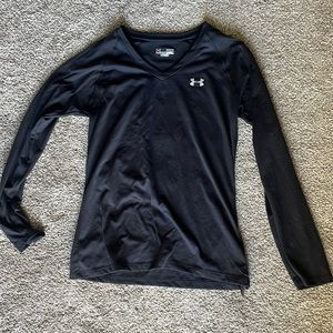 Womens under armour black long sleeve heat gear